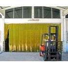 Tirai PVC / Plastik Curtain Orange untuk pintu gudang 1